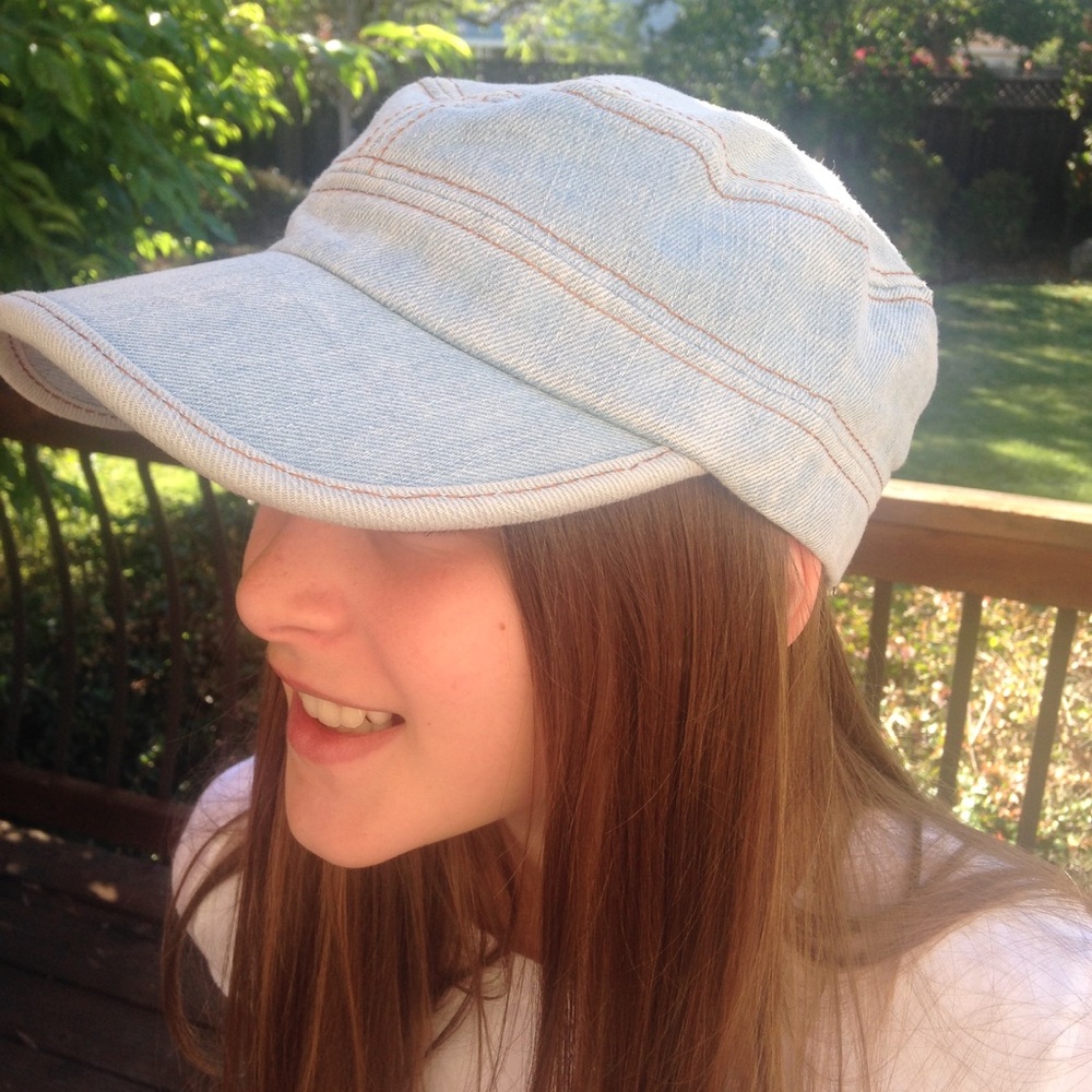 Adjustable Light Blue Denim Cap/Hat